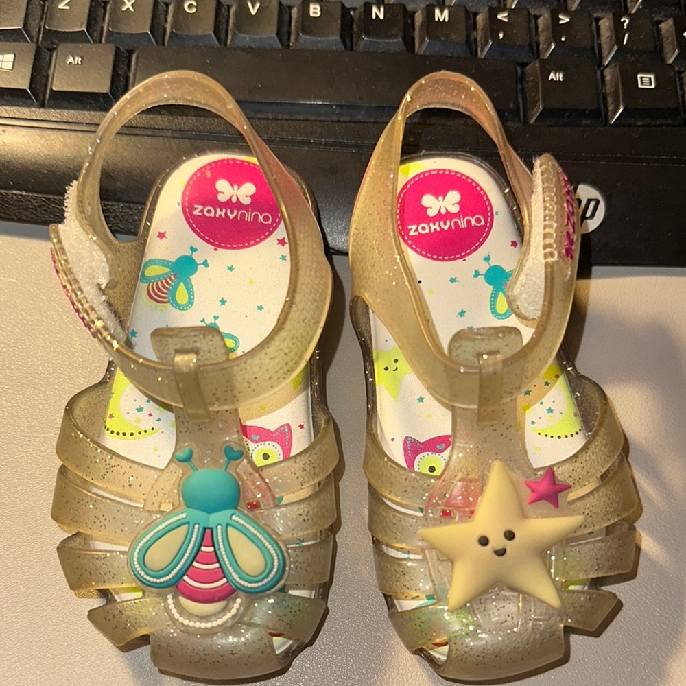 Kids Glitter Sandals - Gold